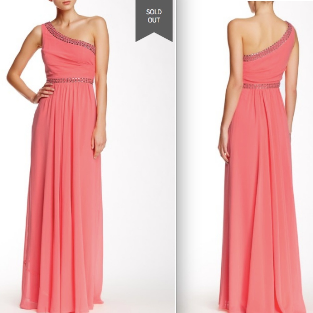 NWT BCBGMaxAzria One-Shoulder Embellished Sz2